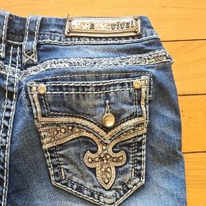 Miss Me Blue Jeans with Ornate Embroidery
